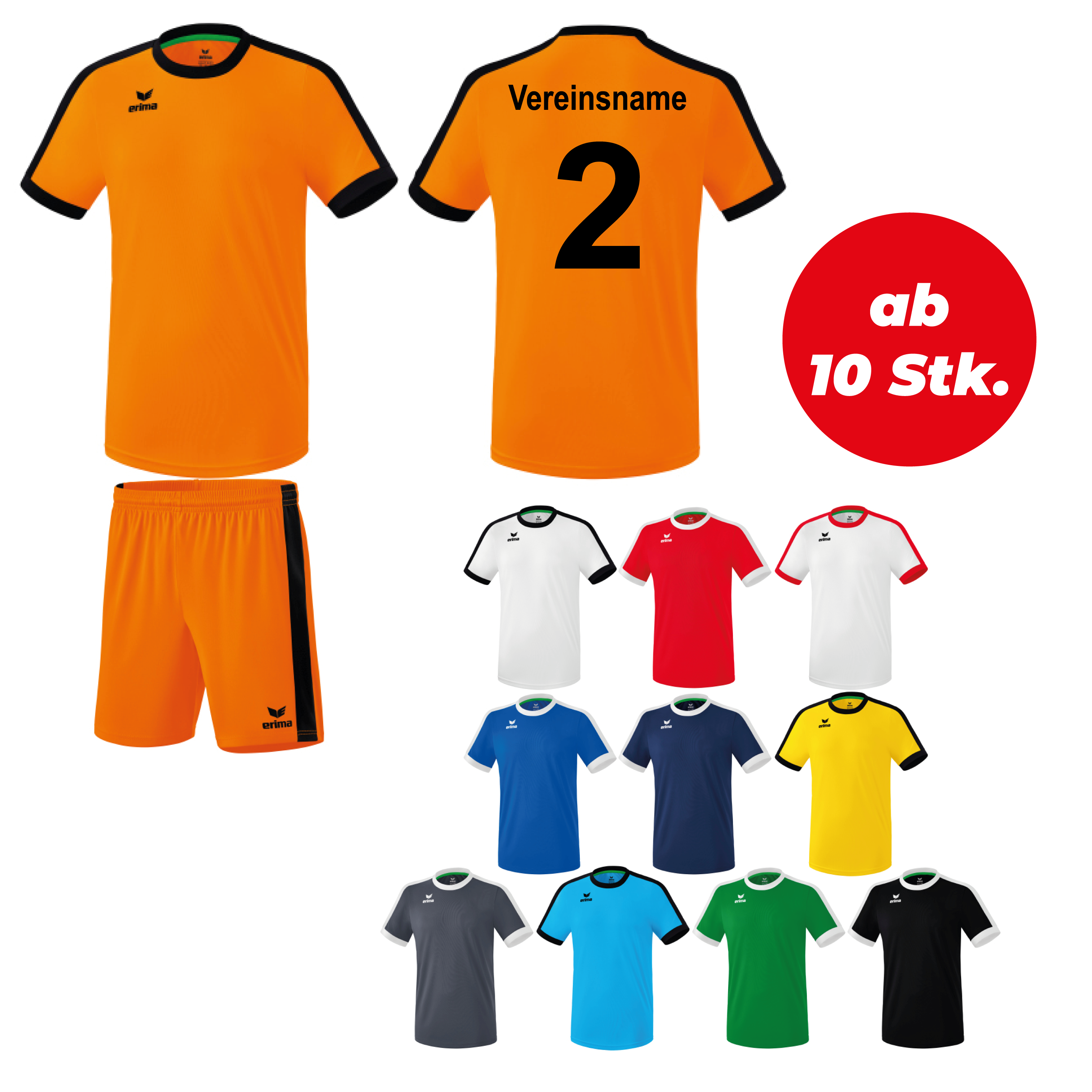 Trikotsatz Handball RETRO STAR ab 10 Stk. inkl. Druck